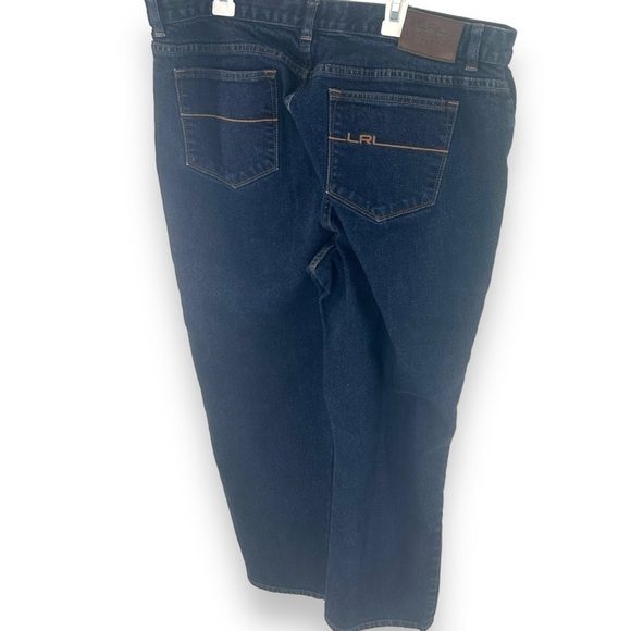 LRL Lauren Jeans Co Ralph Lauren Denim Straight Leg Jeans Dark Blue Size 16W - Picture 1 of 6
